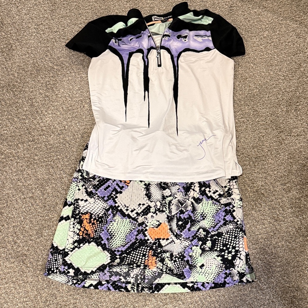 Jamie Sadock golf outfit shirt size L skirt size 12